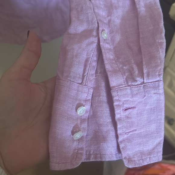 Pink linen button down size 0 - Picture 5 of 5